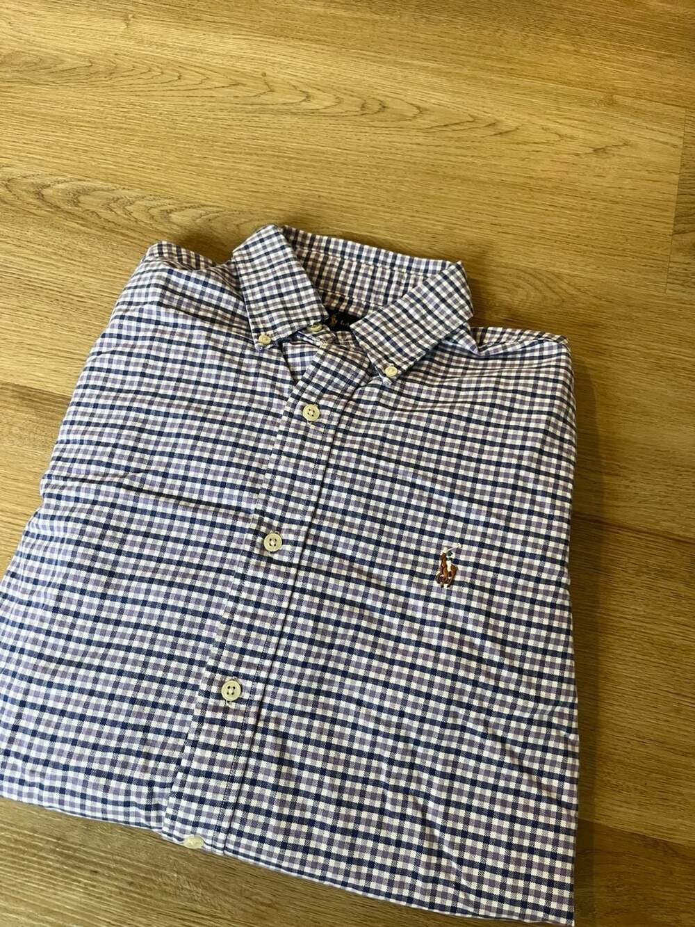 Polo Ralph Lauren, Oxford Long Sleeve Plaid Button Down, Purple/White Gingham, S